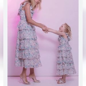 NWT Moodie Spring Bloom Slit front tiered dress XS